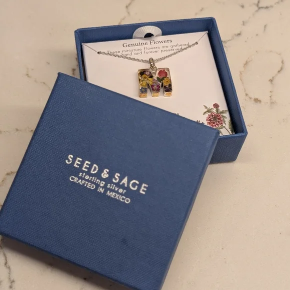 Sterling Silver Floral Necklace - NWT - "M" - Picture 3 of 8